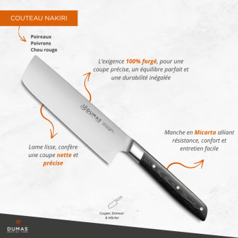 Couteau Nakiri 16 cm Micarta - 100 forgé - SIGNATURE